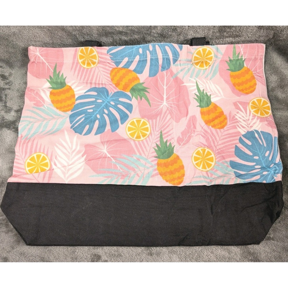 Tropical Pineapple &‎ Citrus Print Tote Bag – Summer Beach Shoulder Bag